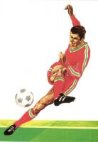 9 db MODERN grafikai motívumlap az 1986-os Mexikói Labdarúgó Világbajnokságról. Svindt Ferenc rajzai...