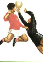 9 db MODERN grafikai motívumlap az 1986-os Mexikói Labdarúgó Világbajnokságról. Svindt Ferenc rajzai...