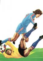 9 db MODERN grafikai motívumlap az 1986-os Mexikói Labdarúgó Világbajnokságról. Svindt Ferenc rajzai...