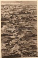 2 db RÉGI katonai térképes motívumlap bélyegzésekkel / 2 pre-1945 military map motive cards with sta...