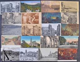 30 db főleg RÉGI külföldi városképes lap vegyes minőségben / 30 mostly pre-1945 European town-view postcards in mixed quality