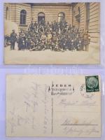 64 db RÉGI első és második világháborús katonai képeslap fotókkal és bélyegzésekkel albumban. Érdeke...