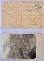 64 db RÉGI első és második világháborús katonai képeslap fotókkal és bélyegzésekkel albumban. Érdeke...