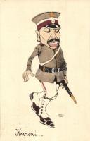 Kuroki. Barcsay Adorján levele / Caricature of a Japanese military officer of the Russo-Japanese War, D&C.B. Serie 2237. artist signed