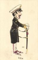 Oku. Barcsay Adorján levele / Caricature of a Japanese military officer of the Russo-Japanese War, D&C.B. Serie 2237. artist signed