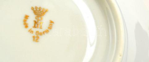 Porzellanwerk Martinroda mokkás csésze és alj, matricás, jelzett, hibátlan