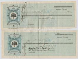 1927-1931. 5db részben kitöltött váltó, bélyegzésekkel, illetékbélyegekkel, egyik lyukasztással érvé...