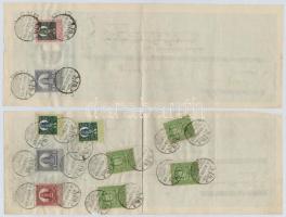 1927-1931. 5db részben kitöltött váltó, bélyegzésekkel, illetékbélyegekkel, egyik lyukasztással érvé...