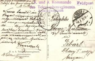 1915 Tábori drótnélküli távirda és jeladó a távirda állomáson / K.u.K. Telegraphenregiment. Feldradi...