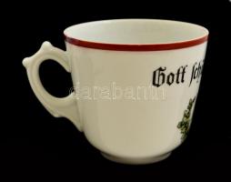 I. világháborús propaganda porcelán kakaós csésze. Bavaria Hohenstrauss, festett porcelán. Hibátlan,...