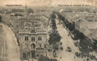 Nagybecskerek, Zrenjanin, Veliki Beckerek; Kígyó és Hunyadi Fő utca, Kelemen, Schneider Lajos, Kugler Lipót és fia, Tolveth Károly üzlete / streets, shops (EK)