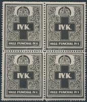 1922 IV. Károly halálára kiadott levélzáró négyestömb