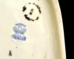 Aquincumi porcelán fésülködő akt, kézzel festett, jelzett, hibátlan, m: 14 cm