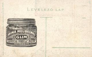 Pöstyén, Piestany; Vág, Thermia szálloda. Hátoldalon Prima Meubelwas Glim reklám / river, hotel. Adv...