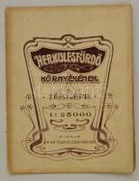 1907 Herkulesfürdő környékének térképe, kiadja a M. Kir. Földművelésügyi Miniszter, 1:25000, hajtás mentén kis szakadással, 47x31cm