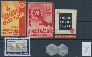 Szegedi ipari vásárok kiadványai az éremblokkal + Delizsánsz bélyeg