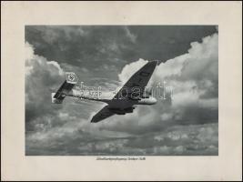 cca 1940 2 db Junkers vadászrepülőgépet ábrázoló nagyméretű nyomat / Nazi airplanes large print 30x40 cm