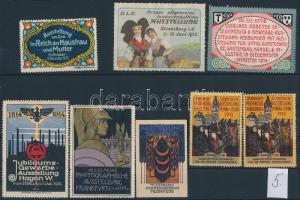 Különféle kiállítások alkalmi bélyegei 8 db bélyeg