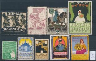 Különféle kiállítások alkalmi bélyegei 9 db bélyeg