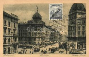 Budapest VIII. Rákóczi út (Blaha Lujza tér), villamosok, gyógyszertár, TCV card