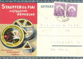 Stauffer és Fiai sajtgyárak Répcelakon. reklámlap / Hungarian cheese factory advertisement card (r)