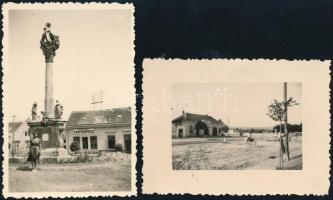 Keszthely, téli utcakép. Korompay László photo + 2 db fotó Tímár Rózsi fényképész üzletével