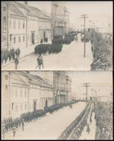 1921 Sopron, az Ostenburg zászlóalj a népszavazás idején, 2 db fotó, korabeli borítékban, 8,5x14 cm