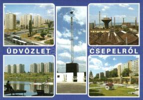 3 db MODERN csepeli képeslap / 3 modern Hungarian postcards from Csepel, Budapest