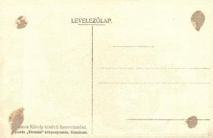 Harmos Károly eredeti linometszései. Nyomta a Virradat könyvnyomda - 3 db régi művészlap: Prokáz foh...