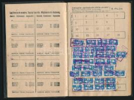1922 Romániai Vas- Fém- és Vegyipari Munkások Szövetsége Tagsági könyv, 15,5x10 cm