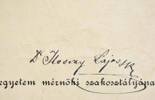 1897 A Magyar Királyi József-Műegyetem gépészmérnöki díszes oklevele Wartha Vince (1844-1914) rektor...