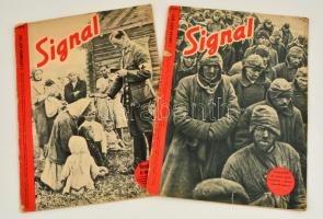 1943 A Signal c. háborús újság két száma, benne sok katonai képpel, melyek részben színesek. Jó állapotban