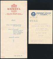 cca 1920-1940 8 db válogatott étlap és menükártya