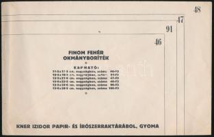 cca 1920-1940 10 db nyomtatvány Kner Izidor gyomai nyomdájából