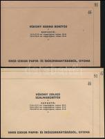 cca 1920-1940 10 db nyomtatvány Kner Izidor gyomai nyomdájából