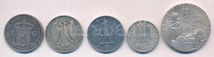 Vegyes: Hollandia 1940. 1G Ag "I. Vilma" + Jugoszlávia 1938. 20D Ag "II. Péter" ...