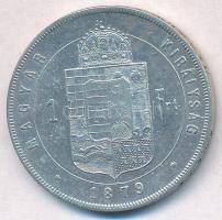 1879KB 1Ft Ag "Ferenc József / Középcímer" T:1-,2 
Adamo M15