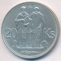 Szlovákia 1941. 20K Ag "Cirill és Metód" T:1-,2  Slovakia 1941. 20 Korun Ag "St. Kyrill and St. Methodius" C:AU,XF Krause KM#7.1