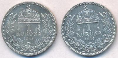 1915KB-1916KB 1K Ag "Ferenc József" (2x) T:1,1-
Adamo K5.1