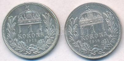 1912KB-1914KB 1K Ag "Ferenc József" (2x) T:1,1-
Adamo K5.1