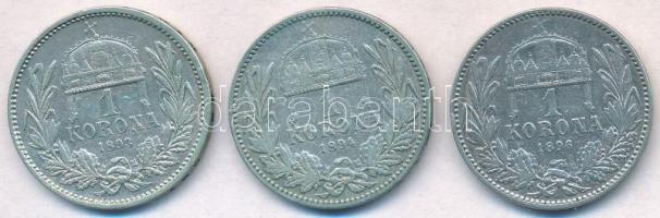 1893KB-1896KB 1K Ag "Ferenc József" (3xklf) T:2-
Adamo K5