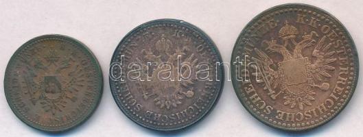 1851B 1kr Cu + 1851B 2kr Cu + 1851G 3kr Cu T:2,2- patina,ph
