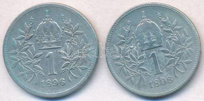Ausztria 1896-1898. 1K Ag "Ferenc József" (2x) T:2-
Austria 1896-1898. 1 Corona "Fra...
