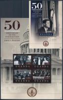 50th anniversary of the Inauguration of John F. Kennedy minisheet + block, John F. Kennedy beiktatásának 50. évfordulója kisív + blokk