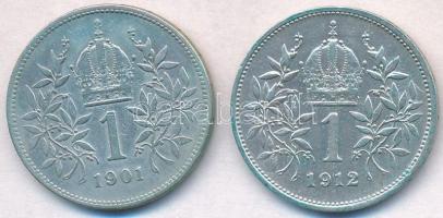 Ausztria 1901-1912. 1K Ag "Ferenc József" (2x) T:1-,2,2-
Austria 1901-1912. 1 Corona &quo...