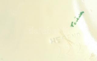 Herendi tertia szószos kínáló, kézzel festett, kopott, jelzett, 26×21 cm