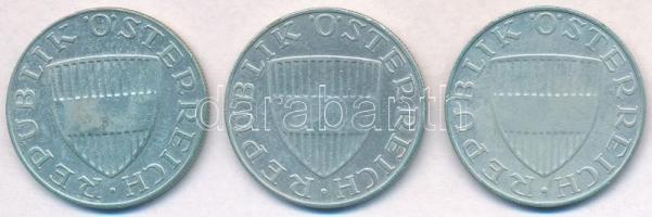 Ausztria 1957-1959. 10Sch Ag (3xklf) T:2
Austria 1957-1959. 10 Schilling Ag (3xdiff) C:XF