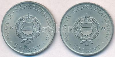 1967. 5Ft alpakka + 1968. 5Ft alpakka "Kossuth" T:1,1-
Adamo F8.2