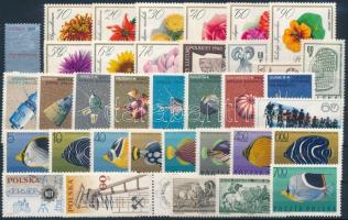 1966-1967 37 db klf bélyeg, közte teljes sorok stecklapon, 1966-1967 37 stamps
