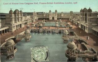 1908 London, Franco British Exhibition, Court of Honour from Congress Hall, TCV card
